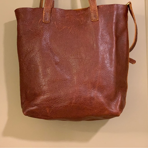Portland Leather Good Medium Crossbody Tote Bag Brown Nutmeg - Picture 5 of 16